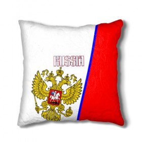Подушка 3D с принтом Russia Sport в городе Новоалтайск, наволочка – 100% полиэстер, наполнитель – холлофайбер (легкий наполнитель, не вызывает аллергию). | состоит из подушки и наволочки. Наволочка на молнии, легко снимается для стирки | russia | sport | tricolor | герб | надпись | патриот | патриотизм | россия | спорт | триколор | флаг россии