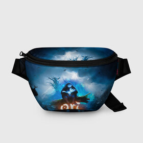 Поясная сумка 3D с принтом Ori - And The Will Of The Wisp в городе Новоалтайск, 100% полиэстер | плотная ткань, ремень с регулируемой длиной, внутри несколько карманов для мелочей, основное отделение и карман с обратной стороны сумки застегиваются на молнию | microsoft studios | moon studios | ori | ori and the blind forest | unity | лес | луна | нибела | ночной лес | ночь | ори | платформер | сова