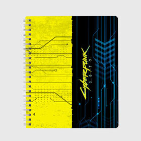Тетрадь с принтом CYBERPUNK 2077 в городе Новоалтайск, 100% бумага | 48 листов, плотность листов — 60 г/м2, плотность картонной обложки — 250 г/м2. Листы скреплены сбоку удобной пружинной спиралью. Уголки страниц и обложки скругленные. Цвет линий — светло-серый
 | 2077 | cyber | cyberpunk | demon | glitch | keanu | logo | punk | reeves | samurai | symbol | team | trauma | глитч | демон | киану | кибер | киберпанк | клан | лого | логотип | огонь | панк | ривз | самурай | символ