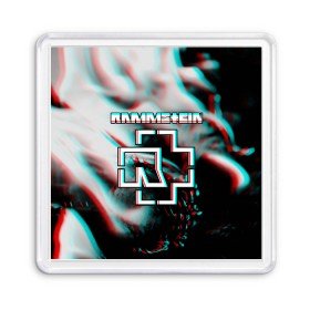 Магнит 55*55 с принтом RAMMSTEIN в городе Новоалтайск, Пластик | Размер: 65*65 мм; Размер печати: 55*55 мм | lindemann | rammstein | рамштайн | тилль линдеманн