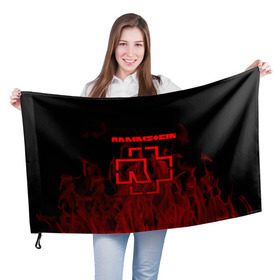 Флаг 3D с принтом RAMMSTEIN в городе Новоалтайск, 100% полиэстер | плотность ткани — 95 г/м2, размер — 67 х 109 см. Принт наносится с одной стороны | lindemann | rammstein | рамштайн | тилль линдеманн