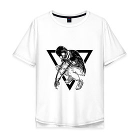 Мужская футболка хлопок Oversize с принтом Triangle Skull в городе Новоалтайск, 100% хлопок | свободный крой, круглый ворот, “спинка” длиннее передней части | bone | bones | кости | треугольник | череп