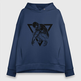 Женское худи Oversize хлопок с принтом Triangle Skull в городе Новоалтайск, френч-терри — 70% хлопок, 30% полиэстер. Мягкий теплый начес внутри —100% хлопок | боковые карманы, эластичные манжеты и нижняя кромка, капюшон на магнитной кнопке | bone | bones | кости | треугольник | череп