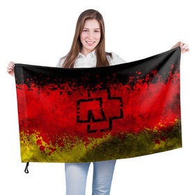 Флаг 3D с принтом Rammstein (Флаг). в городе Новоалтайск, 100% полиэстер | плотность ткани — 95 г/м2, размер — 67 х 109 см. Принт наносится с одной стороны | 3d | hard | logo | metal | music | rammstein | rock | брызги красок | знак | лого | метал | музыка | рамштайн | рок | символ | текстура | флаг rammstein