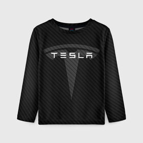 Детский лонгслив 3D с принтом TESLA (1) в городе Новоалтайск, 100% полиэстер | длинные рукава, круглый вырез горловины, полуприлегающий силуэт
 | elon | elon musk | musk | space | tesla | автолюбитель | автомобиль | илон маск | тесла
