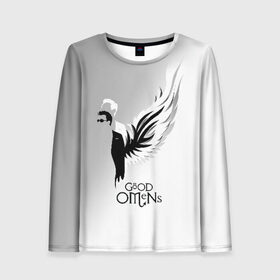 Женский лонгслив 3D с принтом Good Omens в городе Новоалтайск, 100% полиэстер | длинные рукава, круглый вырез горловины, полуприлегающий силуэт | Тематика изображения на принте: good | omens | sheen | tennant | азирафель | ангел | благие знамения | демон | кроули | падший | теннант | шин