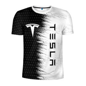 Мужская футболка 3D спортивная с принтом TESLA (2) в городе Новоалтайск, 100% полиэстер с улучшенными характеристиками | приталенный силуэт, круглая горловина, широкие плечи, сужается к линии бедра | elon | elon musk | musk | space | tesla | автолюбитель | автомобиль | илон маск | тесла