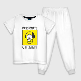 Детская пижама хлопок с принтом PASSIONATE CHIMMY [BTS] в городе Новоалтайск, 100% хлопок |  брюки и футболка прямого кроя, без карманов, на брюках мягкая резинка на поясе и по низу штанин
 | bangtan | bighit | boy | chimmy | fake love | j hope | jimin | jin | jungkook | korea | kpop | live | luv | mic drop | rm | suga | v | with | бтс | кей | поп