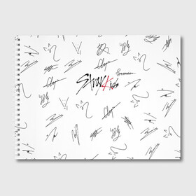 Альбом для рисования с принтом STRAY KIDS АВТОГРАФЫ в городе Новоалтайск, 100% бумага
 | матовая бумага, плотность 200 мг. | бан чан | ли ноу | стрей кидс | стрэй кидс. | сынмин | уджин | феликс | хан | хёнджин | чанбин