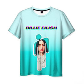 Мужская футболка 3D с принтом Billie Eilish в городе Новоалтайск, 100% полиэфир | прямой крой, круглый вырез горловины, длина до линии бедер | ayelish | bad guy | bellyache | bilie eilish | bilie elish | billie | billie eilish | eilish | electronic | elish | music | билли айлиш | эйлиш | элиш