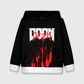 Детская толстовка 3D с принтом DOOM Bloody в городе Новоалтайск, 100% полиэстер | двухслойный капюшон со шнурком для регулировки, мягкие манжеты на рукавах и по низу толстовки, спереди карман-кенгуру с мягким внутренним слоем | 2019 | bethesda | demon | doom | eternal | ethernal | game | games | logo | monster | runes | демон | дум | дуум | етернал | игра | игры | какодемон | кровь | лого | логотип | монстр | монстры | руны | символ | этернал