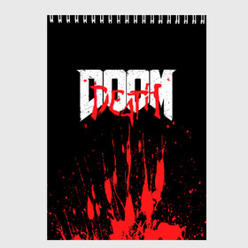 Скетчбук с принтом DOOM Bloody в городе Новоалтайск, 100% бумага
 | 48 листов, плотность листов — 100 г/м2, плотность картонной обложки — 250 г/м2. Листы скреплены сверху удобной пружинной спиралью | Тематика изображения на принте: 2019 | bethesda | demon | doom | eternal | ethernal | game | games | logo | monster | runes | демон | дум | дуум | етернал | игра | игры | какодемон | кровь | лого | логотип | монстр | монстры | руны | символ | этернал