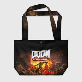 Пляжная сумка 3D с принтом DOOM Eternal в городе Новоалтайск, 100% полиэстер | застегивается на металлическую кнопку; внутренний карман застегивается на молнию. Стенки укреплены специальным мягким материалом, чтобы защитить содержимое от несильных ударов
 | 2019 | bethesda | demon | doom | eternal | ethernal | game | games | logo | monster | runes | демон | дум | дуум | етернал | игра | игры | какодемон | кровь | лого | логотип | монстр | монстры | руны | символ | этернал