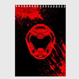 Скетчбук с принтом DOOM - Шлем в городе Новоалтайск, 100% бумага
 | 48 листов, плотность листов — 100 г/м2, плотность картонной обложки — 250 г/м2. Листы скреплены сверху удобной пружинной спиралью | Тематика изображения на принте: 2019 | bethesda | demon | doom | eternal | ethernal | game | games | logo | monster | runes | демон | дум | дуум | етернал | игра | игры | какодемон | кровь | лого | логотип | монстр | монстры | руны | символ | этернал