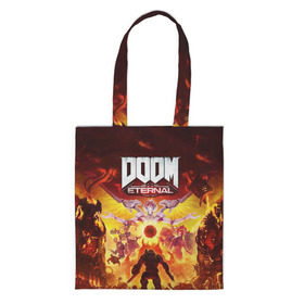 Сумка 3D повседневная с принтом DOOM Eternal в городе Новоалтайск, 100% полиэстер | Плотность: 200 г/м2; Размер: 34×35 см; Высота лямок: 30 см | 2019 | bethesda | demon | doom | eternal | ethernal | game | games | logo | monster | runes | демон | дум | дуум | етернал | игра | игры | какодемон | кровь | лого | логотип | монстр | монстры | руны | символ | этернал