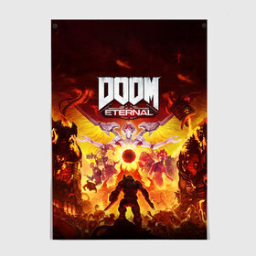 Постер с принтом DOOM Eternal в городе Новоалтайск, 100% бумага
 | бумага, плотность 150 мг. Матовая, но за счет высокого коэффициента гладкости имеет небольшой блеск и дает на свету блики, но в отличии от глянцевой бумаги не покрыта лаком | 2019 | bethesda | demon | doom | eternal | ethernal | game | games | logo | monster | runes | демон | дум | дуум | етернал | игра | игры | какодемон | кровь | лого | логотип | монстр | монстры | руны | символ | этернал