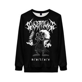 Женский свитшот 3D с принтом Ghostemane в городе Новоалтайск, 100% полиэстер с мягким внутренним слоем | круглый вырез горловины, мягкая резинка на манжетах и поясе, свободная посадка по фигуре | ghostemane | ill biz | mercury | noise | young crowley | рэп | рэпер | эрик уитни