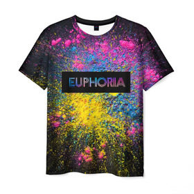 Мужская футболка 3D с принтом сериал Euphoria в городе Новоалтайск, 100% полиэфир | прямой крой, круглый вырез горловины, длина до линии бедер | zendaya | зендея | ру беннетт | сериал euphoria | эйфория