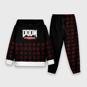 Детский костюм 3D (с толстовкой) с принтом DOOM Eternal в городе Новоалтайск,  |  | 2019 | bethesda | demon | doom | eternal | ethernal | game | games | logo | monster | runes | демон | дум | дуум | етернал | игра | игры | какодемон | кровь | лого | логотип | монстр | монстры | руны | символ | этернал