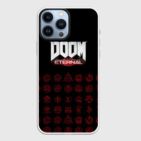 Чехол для iPhone 13 Pro Max с принтом DOOM Eternal в городе Новоалтайск,  |  | 2019 | bethesda | demon | doom | eternal | ethernal | game | games | logo | monster | runes | демон | дум | дуум | етернал | игра | игры | какодемон | кровь | лого | логотип | монстр | монстры | руны | символ | этернал