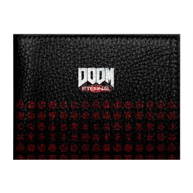 Обложка для студенческого билета с принтом DOOM Eternal в городе Новоалтайск, натуральная кожа | Размер: 11*8 см; Печать на всей внешней стороне | Тематика изображения на принте: 2019 | bethesda | demon | doom | eternal | ethernal | game | games | logo | monster | runes | демон | дум | дуум | етернал | игра | игры | какодемон | кровь | лого | логотип | монстр | монстры | руны | символ | этернал