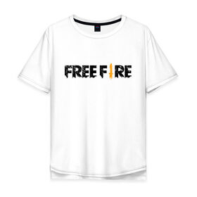 Мужская футболка хлопок Oversize с принтом Free Fire в городе Новоалтайск, 100% хлопок | свободный крой, круглый ворот, “спинка” длиннее передней части | battlegrounds | fire | free | garena | гарена | фаер | фри