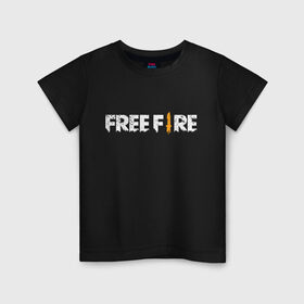 Детская футболка хлопок с принтом Garena Free Fire в городе Новоалтайск, 100% хлопок | круглый вырез горловины, полуприлегающий силуэт, длина до линии бедер | Тематика изображения на принте: battlegrounds | fire | free | garena | гарена | фаер | фри