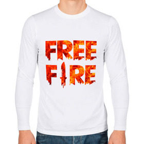 Мужской лонгслив хлопок с принтом Free Fire в городе Новоалтайск, 100% хлопок |  | battlegrounds | fire | free | garena | гарена | фаер | фри
