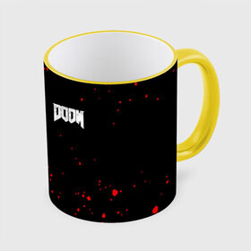 Кружка с принтом DOOM в городе Новоалтайск, керамика | ёмкость 330 мл | 2019 | bethesda | demon | doom | eternal | ethernal | game | games | logo | monster | runes | wood | демон | дум | дуум | етернал | игра | игры | какодемон | лого | логотип | монстр | монстры | руны | символ | этернал