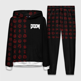 Женский костюм 3D (с толстовкой) с принтом DOOM   Руны в городе Новоалтайск,  |  | 2019 | bethesda | demon | doom | eternal | ethernal | game | games | logo | monster | runes | демон | дум | дуум | етернал | игра | игры | какодемон | кровь | лого | логотип | монстр | монстры | руны | символ | этернал