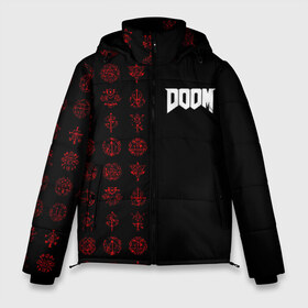Мужская зимняя куртка 3D с принтом DOOM - Руны в городе Новоалтайск, верх — 100% полиэстер; подкладка — 100% полиэстер; утеплитель — 100% полиэстер | длина ниже бедра, свободный силуэт Оверсайз. Есть воротник-стойка, отстегивающийся капюшон и ветрозащитная планка. 

Боковые карманы с листочкой на кнопках и внутренний карман на молнии. | 2019 | bethesda | demon | doom | eternal | ethernal | game | games | logo | monster | runes | демон | дум | дуум | етернал | игра | игры | какодемон | кровь | лого | логотип | монстр | монстры | руны | символ | этернал