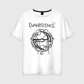 Женская футболка хлопок Oversize с принтом Evanescence в городе Новоалтайск, 100% хлопок | свободный крой, круглый ворот, спущенный рукав, длина до линии бедер
 | evanescence | альтернативный | готик | группа | джен маджура | евенсис | исчезновение | метал | рок | тим маккорд | трой маклоухорн | уилл хант | хард | эванесенс | эми ли
