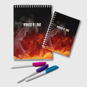 Блокнот с принтом GARENA FREE FIRE в городе Новоалтайск, 100% бумага | 48 листов, плотность листов — 60 г/м2, плотность картонной обложки — 250 г/м2. Листы скреплены удобной пружинной спиралью. Цвет линий — светло-серый
 | free fire | garena free fire | гарена 3 | гарена фри | гарена фри фаер | гарено. | игра garena
