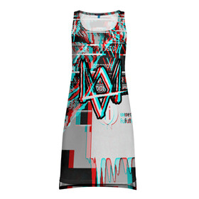 Платье-майка 3D с принтом WATCH DOGS GLITCH в городе Новоалтайск, 100% полиэстер | полуприлегающий силуэт, широкие бретели, круглый вырез горловины, удлиненный подол сзади. | Тематика изображения на принте: ded sec | hacker | legion | watch dogs | watch dogs 2 | watch dogs legion | легион | хакер