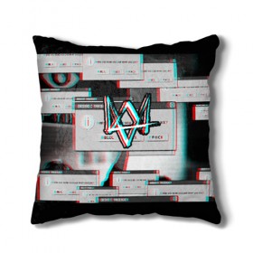 Подушка 3D с принтом WATCH DOGS в городе Новоалтайск, наволочка – 100% полиэстер, наполнитель – холлофайбер (легкий наполнитель, не вызывает аллергию). | состоит из подушки и наволочки. Наволочка на молнии, легко снимается для стирки | ded sec | hacker | legion | watch dogs | watch dogs 2 | watch dogs legion | легион | хакер