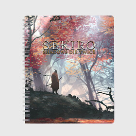 Тетрадь с принтом Sekiro (СПИНА) в городе Новоалтайск, 100% бумага | 48 листов, плотность листов — 60 г/м2, плотность картонной обложки — 250 г/м2. Листы скреплены сбоку удобной пружинной спиралью. Уголки страниц и обложки скругленные. Цвет линий — светло-серый
 | sekiro | shadows die twice | секиро | сэкиро