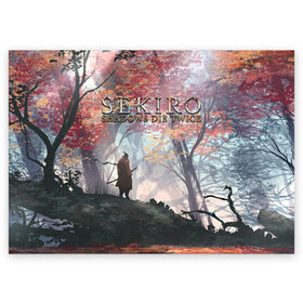 Поздравительная открытка с принтом Sekiro (СПИНА) в городе Новоалтайск, 100% бумага | плотность бумаги 280 г/м2, матовая, на обратной стороне линовка и место для марки
 | Тематика изображения на принте: sekiro | shadows die twice | секиро | сэкиро