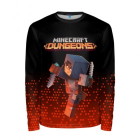 Мужской лонгслив 3D с принтом MINECRAFT: Dungeons в городе Новоалтайск, 100% полиэстер | длинные рукава, круглый вырез горловины, полуприлегающий силуэт | craft | creeper | dungeon | dungeons | earth | game | logo | mine | minecraft | mobile | online | дунгеонс | земля | зомбиы | игра | крипер | лого | майкрафт | майнкрафт | мобайл | онлайн | подземелье | подземелья