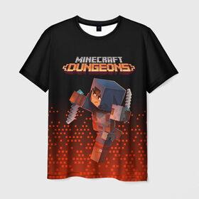 Мужская футболка 3D с принтом MINECRAFT: Dungeons в городе Новоалтайск, 100% полиэфир | прямой крой, круглый вырез горловины, длина до линии бедер | craft | creeper | dungeon | dungeons | earth | game | logo | mine | minecraft | mobile | online | дунгеонс | земля | зомбиы | игра | крипер | лого | майкрафт | майнкрафт | мобайл | онлайн | подземелье | подземелья