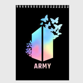 Скетчбук с принтом BTS ARMY в городе Новоалтайск, 100% бумага
 | 48 листов, плотность листов — 100 г/м2, плотность картонной обложки — 250 г/м2. Листы скреплены сверху удобной пружинной спиралью | army | bangtan boys | beyond the scene | bts | k pop | kpop | love yourself | бтс | к поп