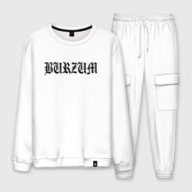 Мужской костюм хлопок с принтом Burzum в городе Новоалтайск, 100% хлопок | на свитшоте круглая горловина, мягкая резинка по низу. Брюки заужены к низу, на них два вида карманов: два “обычных” по бокам и два объемных, с клапанами, расположенные ниже линии бедра. Брюки с мягкой трикотажной резинкой на поясе и по низу штанин. В поясе для дополнительного комфорта — широкие завязки | burzum | ghotic | варг викернес | мрак | тьма