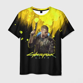 Мужская футболка 3D с принтом CYBERPUNK 2077 в городе Новоалтайск, 100% полиэфир | прямой крой, круглый вырез горловины, длина до линии бедер | Тематика изображения на принте: 2077 | cyber | cyberpunk | demon | glitch | keanu | logo | punk | reeves | samurai | symbol | team | trauma | глитч | демон | киану | кибер | киберпанк | клан | лого | логотип | огонь | панк | ривз | самурай | символ