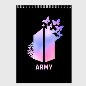 Скетчбук с принтом BTS ARMY в городе Новоалтайск, 100% бумага
 | 48 листов, плотность листов — 100 г/м2, плотность картонной обложки — 250 г/м2. Листы скреплены сверху удобной пружинной спиралью | army | bangtan boys | beyond the scene | bts | k pop | kpop | love yourself | бтс | к поп