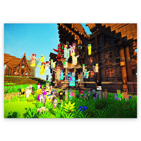 Поздравительная открытка с принтом MY LITTLE MINECRAFT в городе Новоалтайск, 100% бумага | плотность бумаги 280 г/м2, матовая, на обратной стороне линовка и место для марки
 | Тематика изображения на принте: craft | creeper | dungeon | dungeons | earth | game | logo | mine | minecraft | mobile | online | дунгеонс | земля | зомбиы | игра | крипер | лого | майкрафт | майнкрафт | мобайл | онлайн | подземелье | подземелья