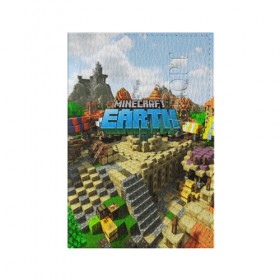 Обложка для паспорта матовая кожа с принтом MINECRAFT EARTH в городе Новоалтайск, натуральная матовая кожа | размер 19,3 х 13,7 см; прозрачные пластиковые крепления | craft | creeper | dungeon | dungeons | earth | game | logo | mine | minecraft | mobile | online | дунгеонс | земля | зомбиы | игра | крипер | лого | майкрафт | майнкрафт | мобайл | онлайн | подземелье | подземелья