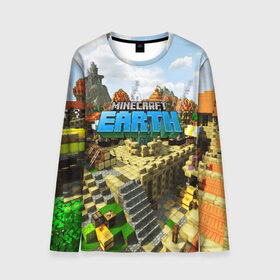 Мужской лонгслив 3D с принтом MINECRAFT EARTH в городе Новоалтайск, 100% полиэстер | длинные рукава, круглый вырез горловины, полуприлегающий силуэт | craft | creeper | dungeon | dungeons | earth | game | logo | mine | minecraft | mobile | online | дунгеонс | земля | зомбиы | игра | крипер | лого | майкрафт | майнкрафт | мобайл | онлайн | подземелье | подземелья