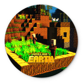 Коврик для мышки круглый с принтом MINECRAFT EARTH в городе Новоалтайск, резина и полиэстер | круглая форма, изображение наносится на всю лицевую часть | Тематика изображения на принте: craft | creeper | dungeon | dungeons | earth | game | logo | mine | minecraft | mobile | online | дунгеонс | земля | зомбиы | игра | крипер | лого | майкрафт | майнкрафт | мобайл | онлайн | подземелье | подземелья
