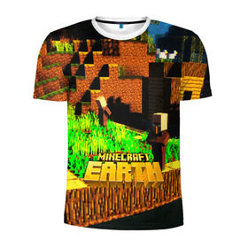 Мужская футболка 3D спортивная с принтом MINECRAFT EARTH в городе Новоалтайск, 100% полиэстер с улучшенными характеристиками | приталенный силуэт, круглая горловина, широкие плечи, сужается к линии бедра | Тематика изображения на принте: craft | creeper | dungeon | dungeons | earth | game | logo | mine | minecraft | mobile | online | дунгеонс | земля | зомбиы | игра | крипер | лого | майкрафт | майнкрафт | мобайл | онлайн | подземелье | подземелья