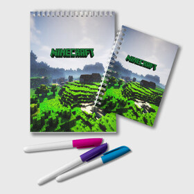 Блокнот с принтом MINECRAFT в городе Новоалтайск, 100% бумага | 48 листов, плотность листов — 60 г/м2, плотность картонной обложки — 250 г/м2. Листы скреплены удобной пружинной спиралью. Цвет линий — светло-серый
 | Тематика изображения на принте: craft | creeper | dungeon | dungeons | earth | game | logo | mine | minecraft | mobile | online | дунгеонс | земля | зомбиы | игра | крипер | лого | майкрафт | майнкрафт | мобайл | онлайн | подземелье | подземелья