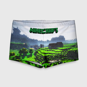 Детские купальные плавки 3D с принтом MINECRAFT в городе Новоалтайск, Полиэстер 85%, Спандекс 15% | Слитный крой, подклад по переду изделия, узкие бретели | craft | creeper | dungeon | dungeons | earth | game | logo | mine | minecraft | mobile | online | дунгеонс | земля | зомбиы | игра | крипер | лого | майкрафт | майнкрафт | мобайл | онлайн | подземелье | подземелья
